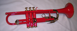 CUSTOM MADE RED COLORED TRUMPET BY STAFFORD